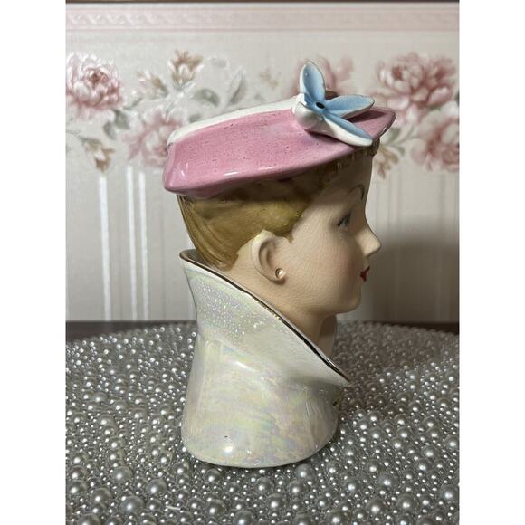 VINTAGE RELPO K1052A LADY HEAD VASE, *READ* - Picture 7 of 9